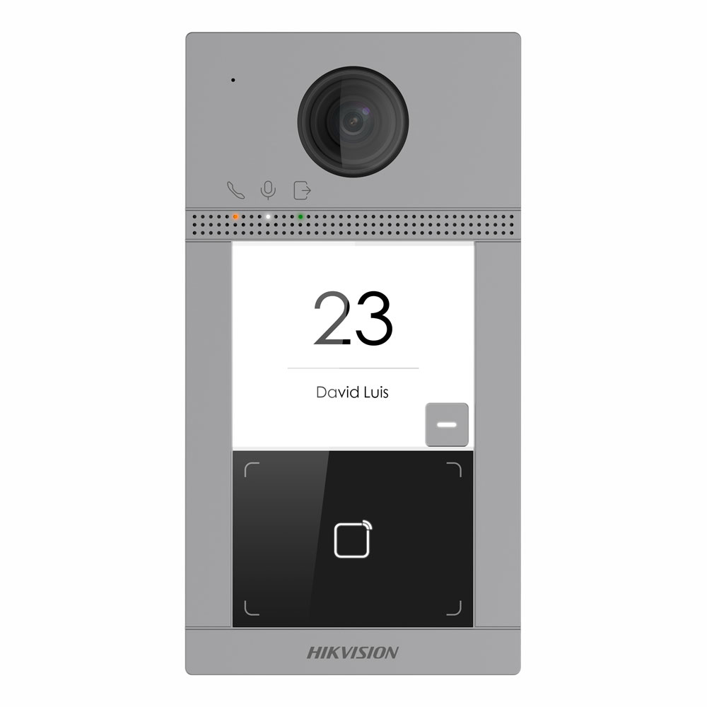 Hikvision's HIK-KV8113-WME1 is a single button, aluminium, villa door entry solution that incorporates the sleek and modern Gen2 look. The cutting-edge feature of this door station is onboard Wi-Fi. Simply supply power to the unit and add a Wi-Fi connection to the router and then you will have a professionally installed solution. 