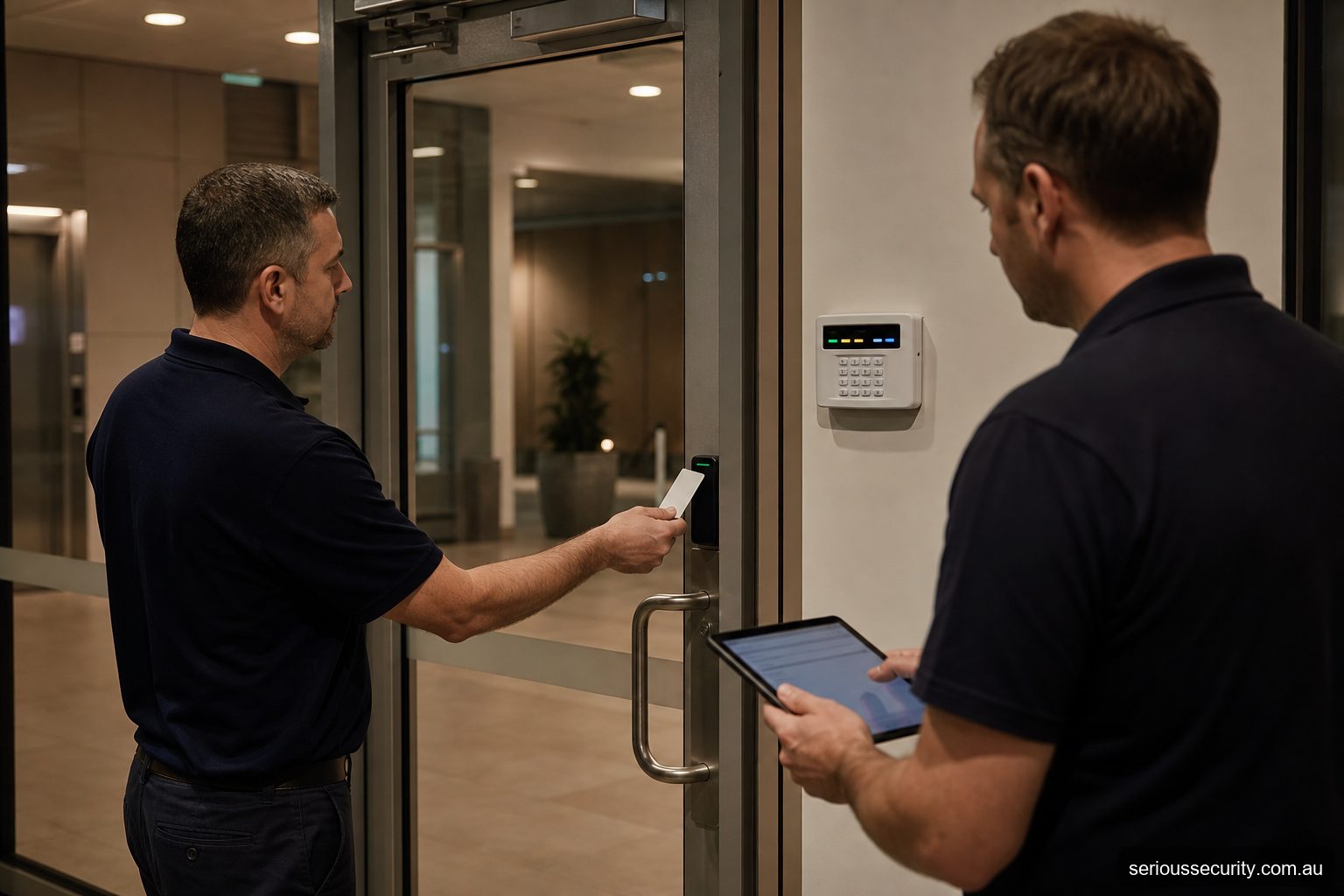 Serious Security access control planning illustration relevant to Alarm and Access Control Integration