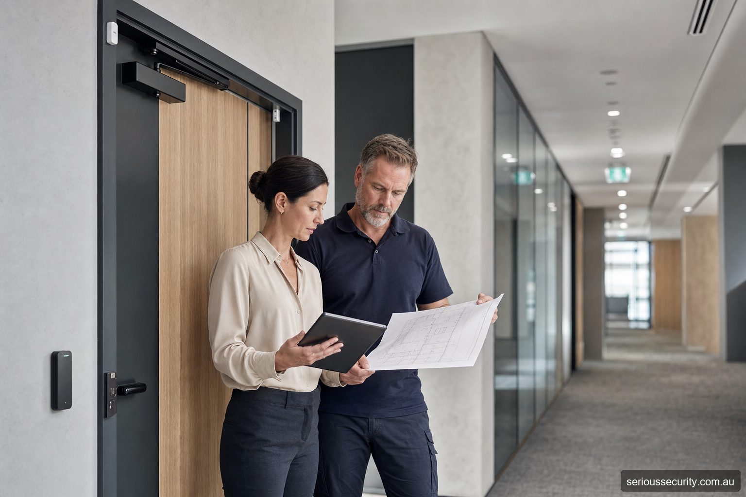 Serious Security access control planning illustration relevant to Commercial Access Control Systems