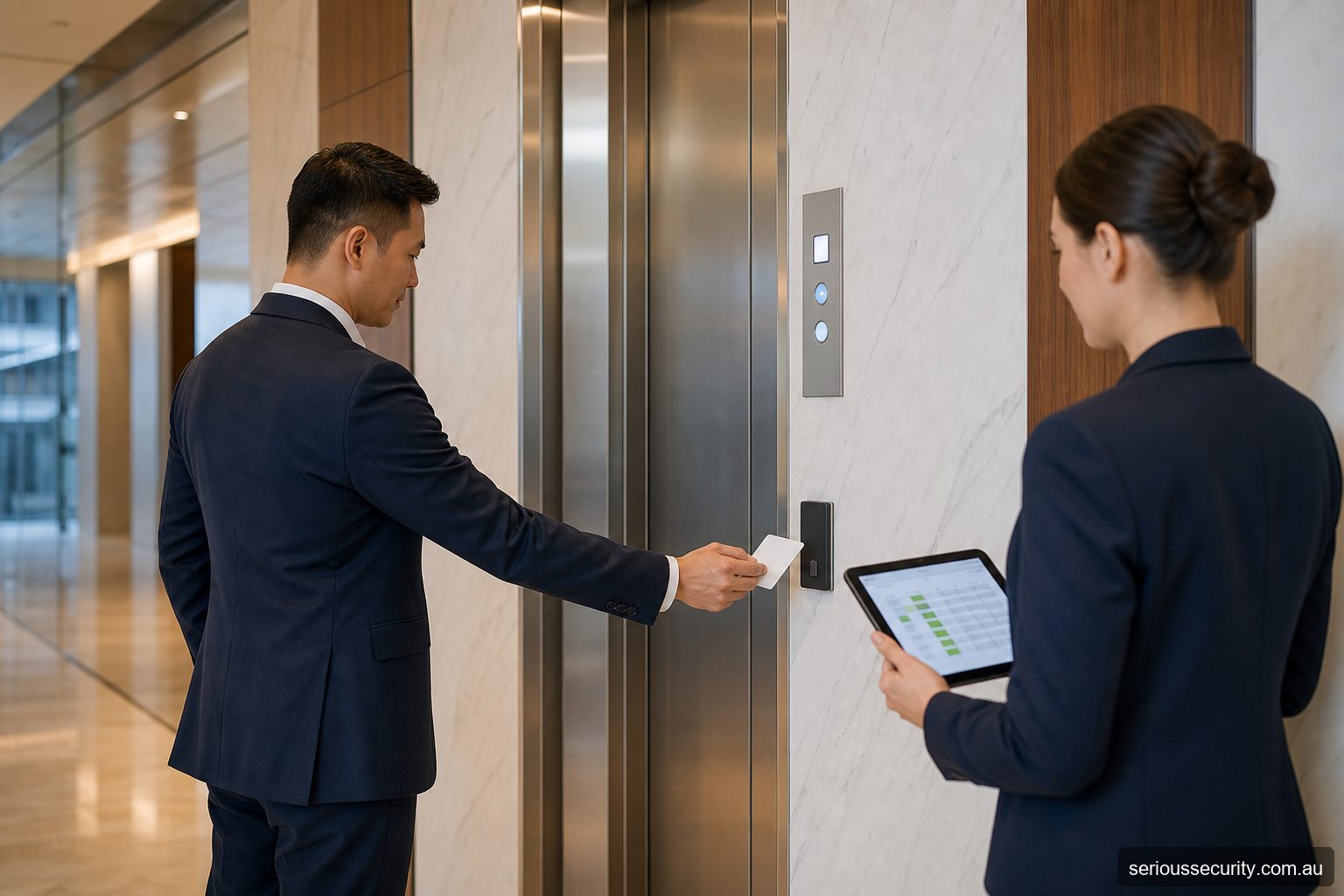 Serious Security access control planning illustration relevant to Lift Access Control Systems